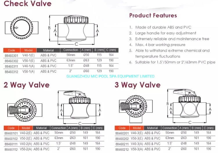 Swimming Pool Check Valve, Swimming Pool PVC Accessories